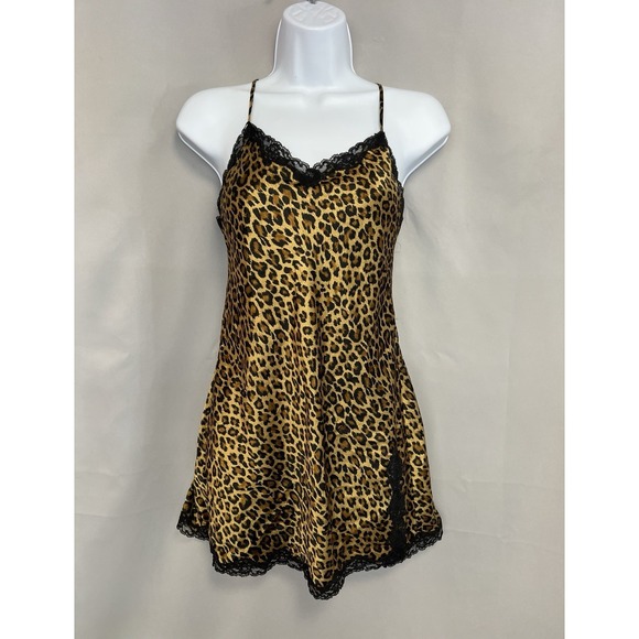 Victoria's Secret Other - Victoria's Secret Womens Nightgown Babydoll Sz XS Leopard Print Lace